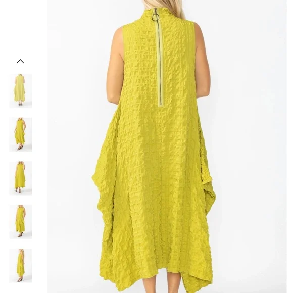 IC Collection Lime Sleeveless High Neck Textured Dress Merrow jacket XS - Picture 3 of 12